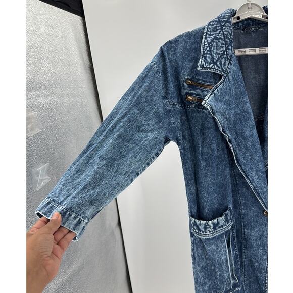1980s Vintage Acid Washed Jean Duster from PG Collections western NFR streetwear - Picture 4 of 9